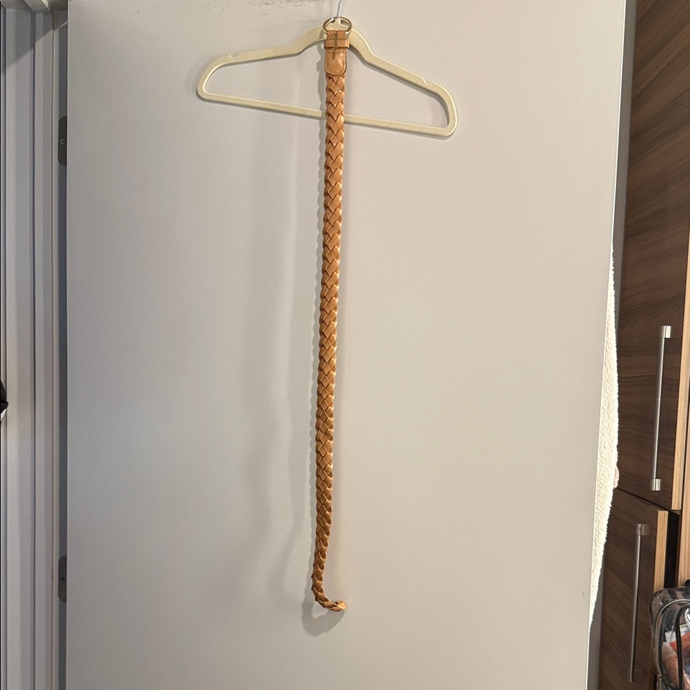 Topshop Tan weave Belt with Gold Buckle